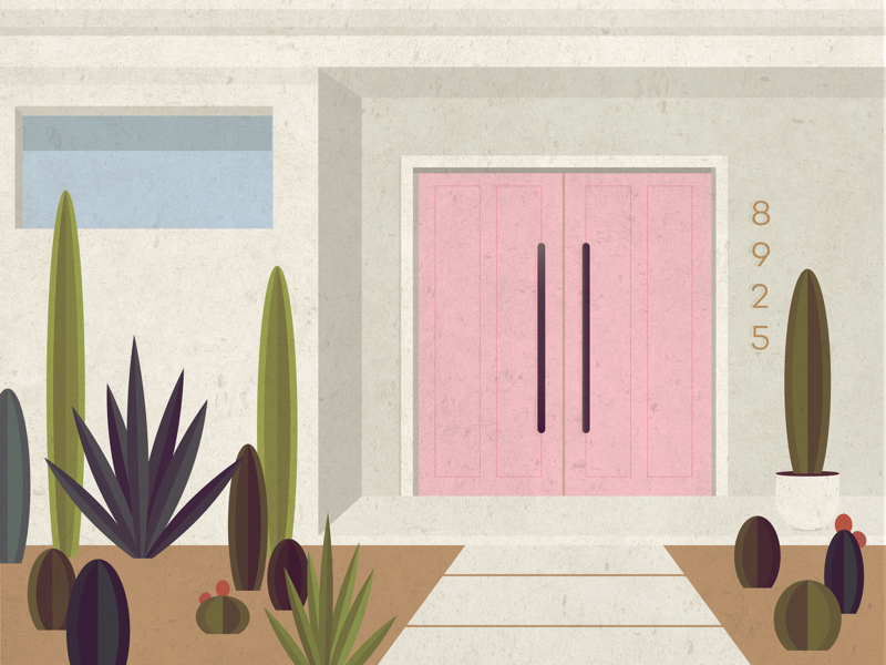palm springs summer mid century modern succulent door house cactus desert mid century palm springs