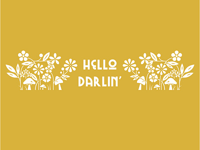 hello darlin' floral flower flowers geometric leaf leaves retro