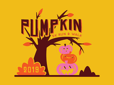 shirt design for 5k pumpkin theme run 5k autumn autumn leaves fall halloween happy halloweenn jackolantern leaves pumpkin screen print shirtdesign tree