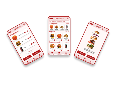 fastfood app adobe app burger course deliverry fast food figma food google illustration online order photoshop poject ui ux wirefame