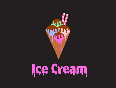 Ice Cream Logo adobe branding design graphic design illustration logo