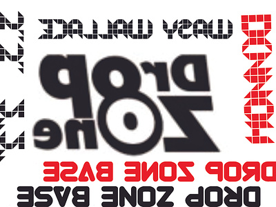 drop zone reversed illustration typography