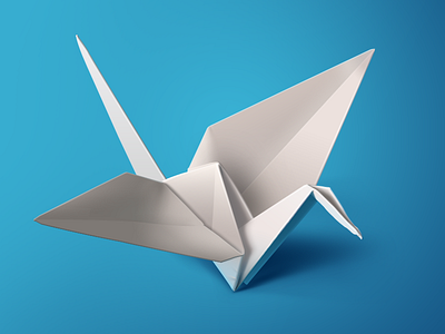 White Origami Bird（PS） bird blue charhen china origami paper white