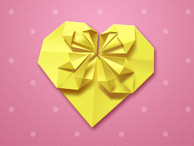 Folded Heart charhen china folded folded heart heart love pink yellow