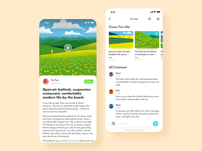 Homestay App-Story Page app design homestay hotel story page ui