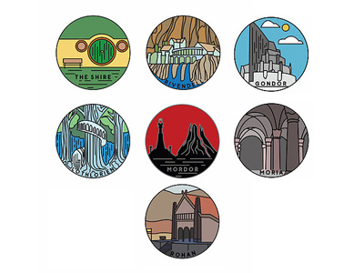 Lord of the Rings Patches illustration lord of the rings patches vector