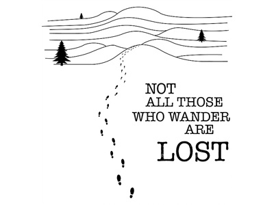 Not All Those Who Wander are Lost illustration lord of the rings quote vector