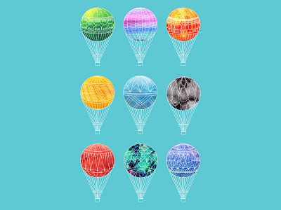 Hot Air Balloons hot air balloons illustration vector watercolor