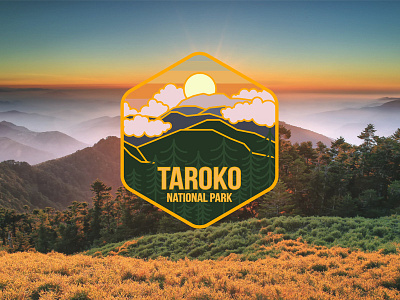 Taroko National Park national park patch photo illustration taiwan taroko vector