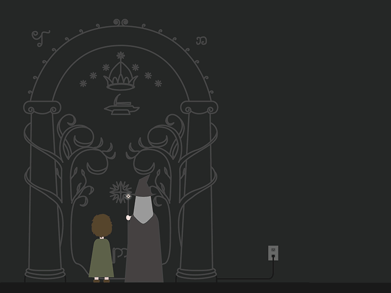 Doors of Durin durin fellowship frodo gandalf gif lotr moria neon