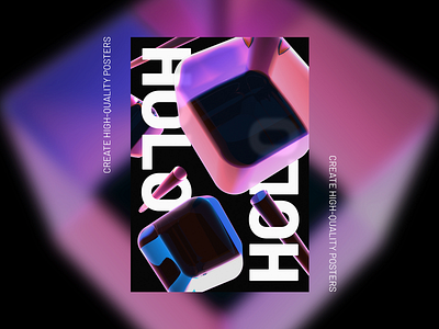 HOLO 3D Poster 3d 3d illustration 3d shapes colorful design geometric geometric shape geometrical glass illustration poster