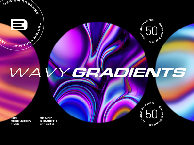 Surreal Gradient Waves - Backgrounds 3d 3d design 3d webdesign abstract geometric geometrical gradient holographic modern texture