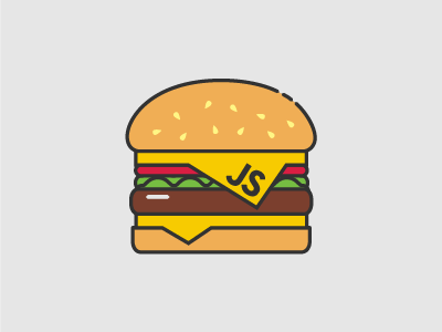 BurgerJS - Logo Design burger food icon illustration logo logo designer