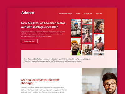 Adecco | Omicron Campaign product design ui ux uxdesign webdesign webflow