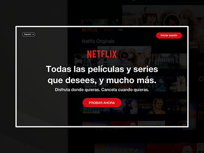 Netflix ES Landing Page Redesign product design ui uxdesign webdesign