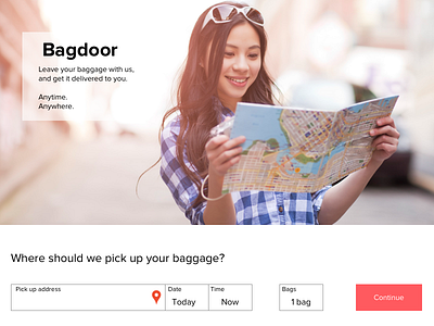 Bagdoor: The Uber of Luggage desktop luggage web web design website
