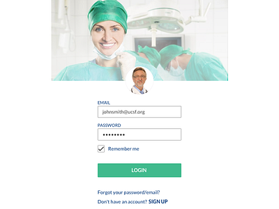 Login page for doctors healthcare healthtech login