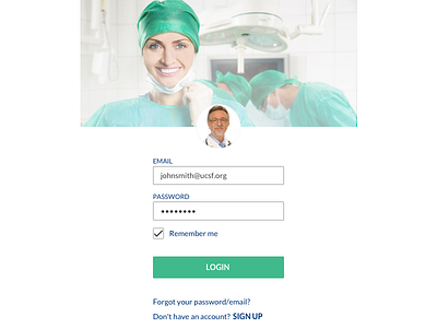 Login page for doctors
