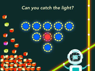 Catch The Light Game boxes event flyer game light game lightsaber robot