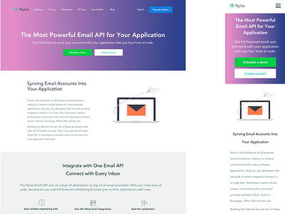 Email API Page landing page responsive design responsive website