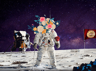 Lonely Hearts Club astronaut collage art hindustan times moon parthgarg photography photomanipulation photoshop space thehexcode valentine day