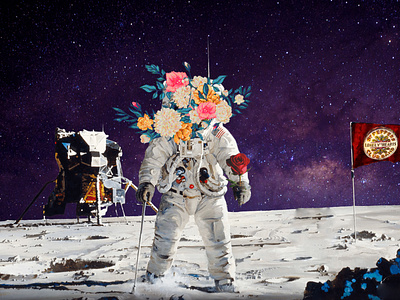 Lonely Hearts Club astronaut collage art hindustan times moon parthgarg photography photomanipulation photoshop space thehexcode valentine day