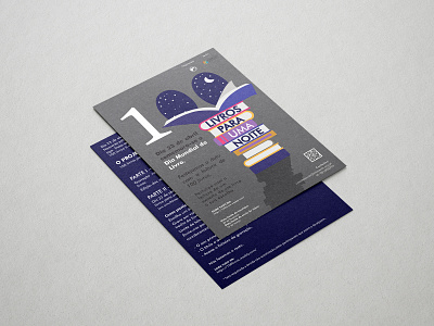 flyer Iniciativa “100 livros para 1 noite” flyer design illustration vector