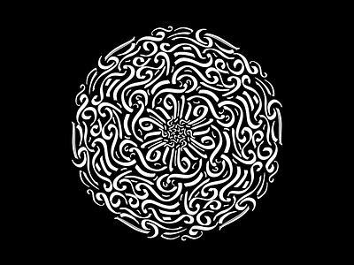 Mandala I (doodle,calligraphy) calligraphy illustration mandala