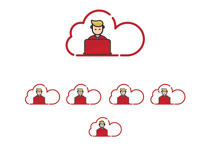 it & cloud service icons and logo icon illustration vector