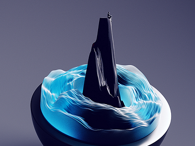 Mood 3d blue c4d cinema4d mood mountain render rendering water