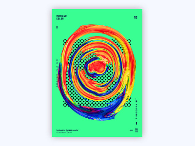 Fingerpaint abstract color poster render sphere