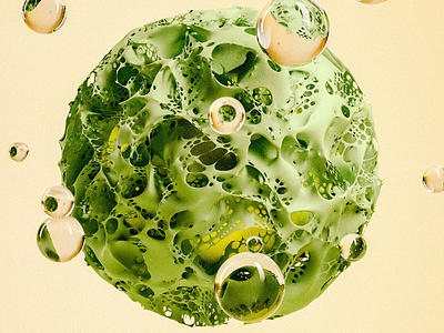 Green thing 3d c4d design render sphere