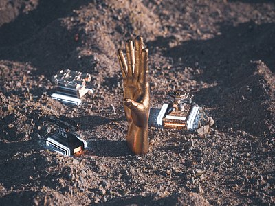 High five 3d cgi concept hand render scifi