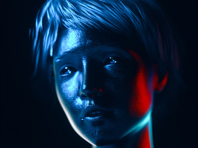 She 3d a4 abstract blue c4d cinema4d color concept design illustration poster print red render rendering sphere