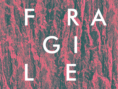 Fragile 3d abstract color concept design illustration poster print red render