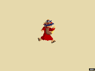Moroccan Characters : L'Guerrab "running cycle" animtion gif illustration morocco pixelart