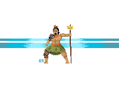Maori Warrior character design illustration maori pixelart pixels warrior