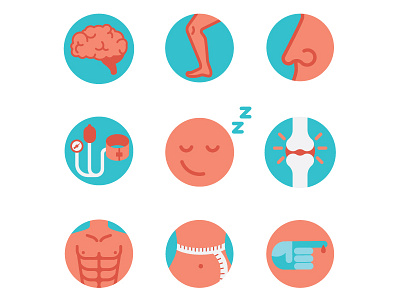 Benefits of Walking Icons fitness graphic design health icons illustration vector