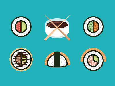 Sushi Illustrations food graphic design illustrate illustration sushi vector