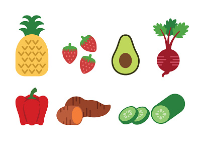 Food Illustrations eat food fruit health healthy icon illustrate illustration vector vegetables