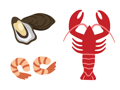 Seafood eat food icon icons illustrate illustration lobster oyster seafood shrimp vector