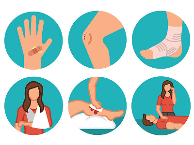 Emergency Icons character cpr design emergency health healthy icon illustrate illustration injury vector