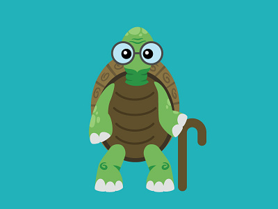 Old Tortoise animal cartoon character illlustration illustrate tortoise turtle vector