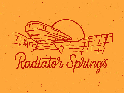 Radiator Springs disney disneyland hand lettering illustrate illustration lettering radiator springs