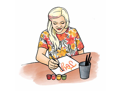 Self Portrait color draw floral hand lettering illustrate illustration ipad illustration lettering self portrait