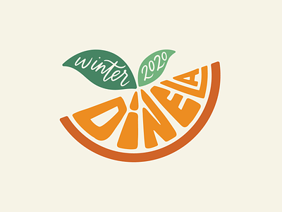 Winter Dine LA citrus dining fruit logo hand lettering illustration lettering logo logo lettering melon orange