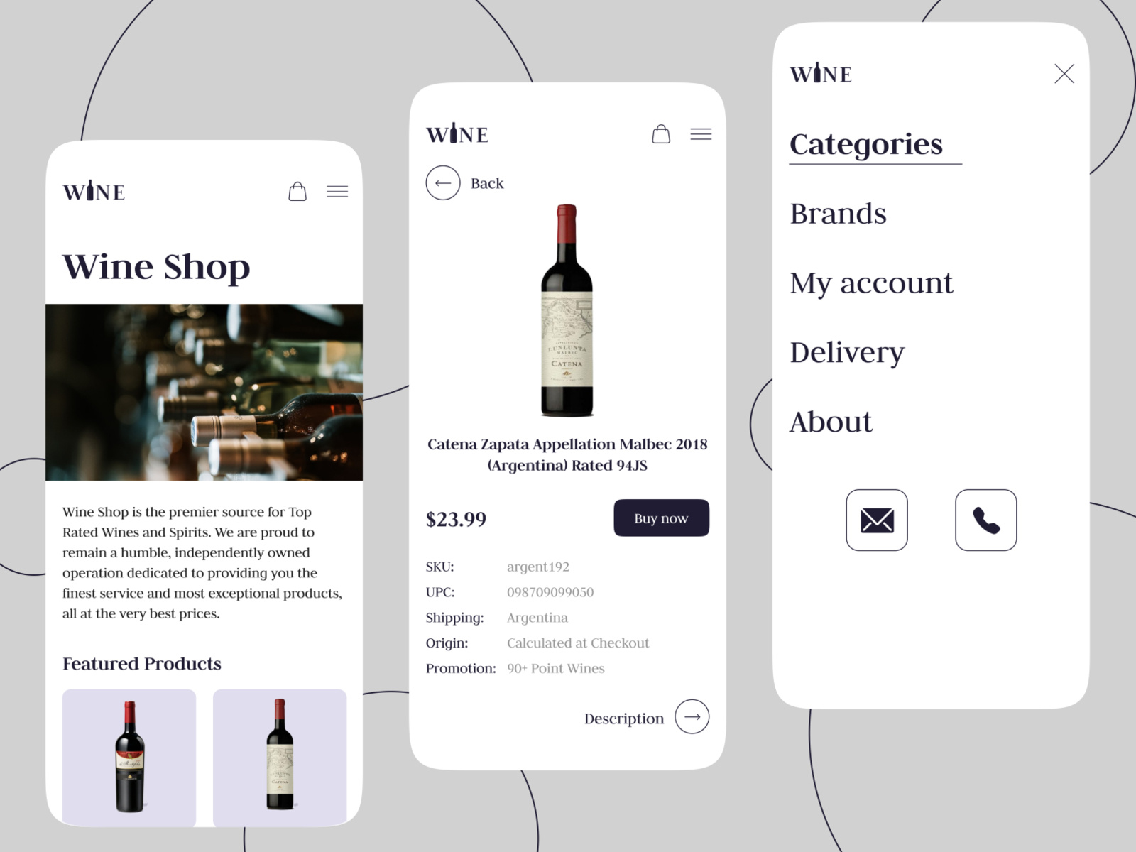 Wine Shop Redesign Concept by Anastasia Shenkaruk on Dribbble