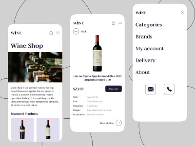 Wine Shop Redesign Concept app branding design graphic design mobile ui ux web design wine