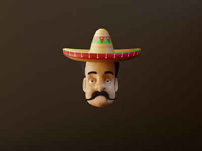 Carlos UI head 3d 3d character character logo ui character