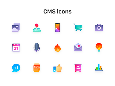 cms icons calendar camera fire icon image img iphone 11 level light bulb mail map microphone news position review shopping cart thumbs up vote